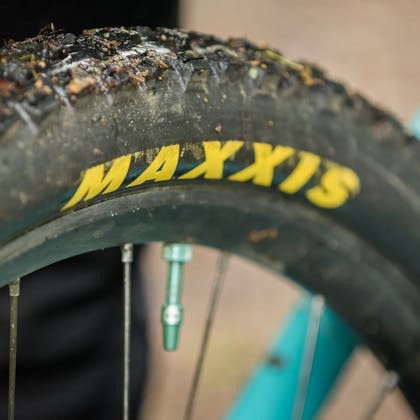 Maxxis tires on Jubal Davis's 2020 Yeti / Fox National Team Race Bike